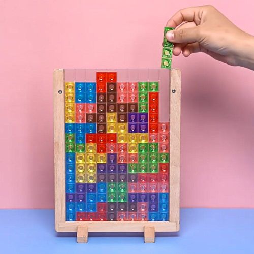 Jeu De Construction Tetris En Trois Dimensions Russe, Jeu De Bureau 3d, Tangram, Jouets Mathématiques, Planche Éducative Pour Enfants