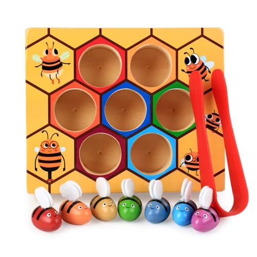 Jeux Créatifs En Bois Pour Ruche, Jouets De Cognition Couleur Abeille, Éducation De L'Enfance, Jouets Éducatifs Montessori Pour Enfants