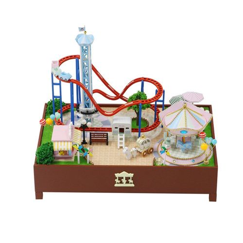 Kit De Maison De Poupée En Bois, Parc D'attractions Musical Miniature Barbie Bricolage Enfants Filles, Accessoires De Décoration De Chambre