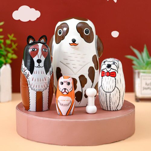Poupées Matryoshka En Bois Peintes À La Main Pour Enfants, Jouets, Léopard, Nidification Russe, Fournitures D'anniversaire, Festival