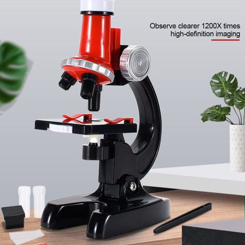 Kit De Microscope Led 1200x, Jouet Éducatif En Science À L'école Et À La Maison, Microscope Biologique Raffiné Pour Enfants