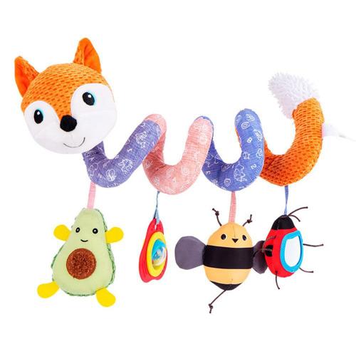 Lit De Bebe En Peluche Souple Poussette Mobile Animaux De Dessin Anime Renard Jouets Suspendus Hochets En Spirale Papier Sonore Jouet Educatif Pour Bebe Rakuten