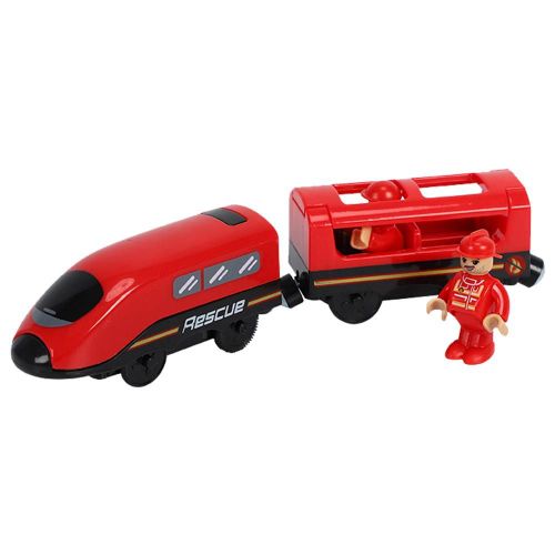 Ensemble De Train Électrique Avec Chariot, Son Et Lumière, Camion Express, Voie En Bois, Jouet Électrique Pour Enfants