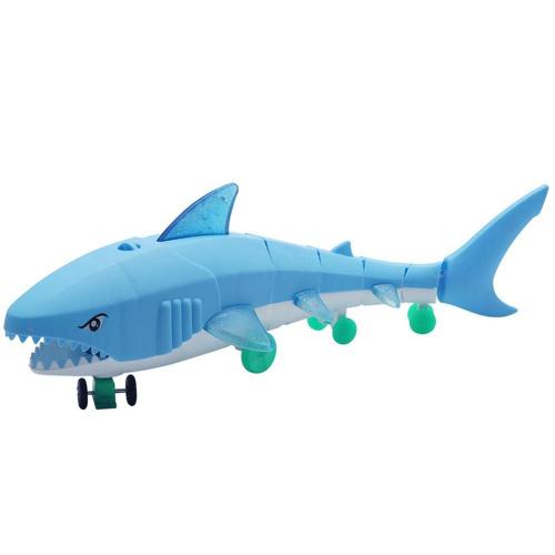 Jouet En Forme De Requin Pour Enfant, Jouet Électrique, Musique Légère, Led, Roue À Roulettes, Illuminer, Cadeau D'anniversaire