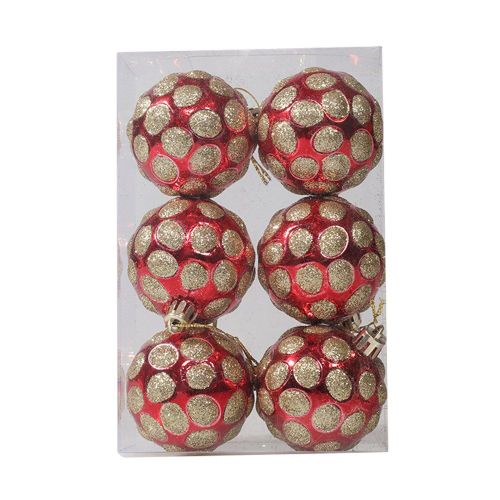 Boules De Noël En Plastique, 6 Pièces, Peinture Colorée Créative, Décor D'Arbre De Noël, 6 Pièces