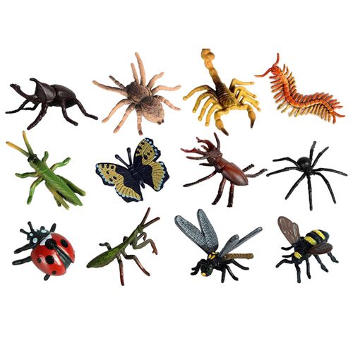 Figurine D'Insecte, Araignée, Papillon, Poisson, Dinosaure, Chien, Chat, Cheval, Figurine D'Action Agricole, Jouet Tendance, Cadeau Pour Enfants, 12 Pièces