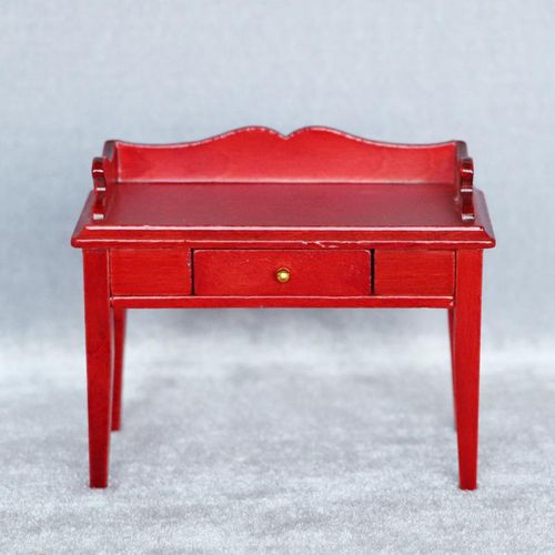 Maison De Poupée De Style Ancien En Bois De Bouleau, Meuble De Salon Miniature, Table De Bureau, 1:12