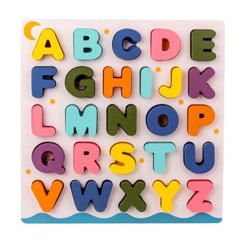 Jeu De Puzzle En Bois Alphabet Chiffres, Lettres/Chiffres Majuscules Abc Colorées, Jouets Éducatifs Pour Tout-Petits