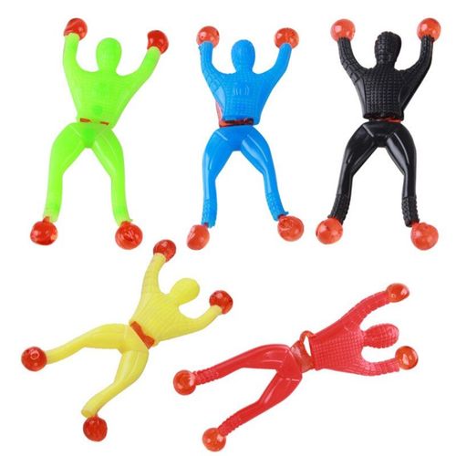 3/5pcs En Plastique Kid Jouets Collants Mur Escalade Simulation Mini Personne Simulation Poupée Miniature Modèle Drôle Jouet Pour Enfants Enfants