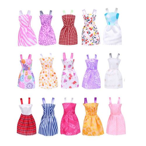 Vêtements De Poupée Barbie 10 Pièces, Mini Robes D'été, Jupe, Tenue, Accessoires De Maison De Poupée, Bricolage, Cadeau De Noël Et D'anniversaire Pour Enfants, Jouet