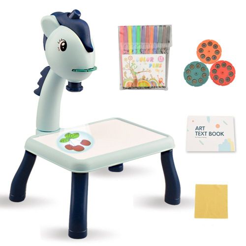 Table De Dessin Avec Projecteur Pour Enfants, 24 Motifs Mignons, Cheval, Dinosaure, Girafe, Graffiti, Tableau De Peinture, Bureau, Jouets Éducatifs