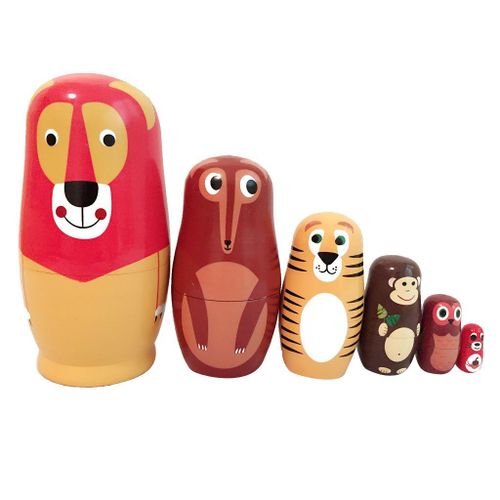 6 Poupées De Nid D'Éléphant Russes En Bois, Cadeau De Matrioshka