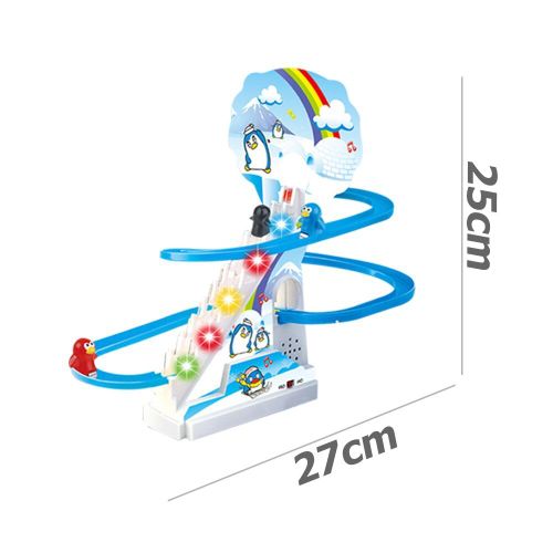 Jouets Électriques De Piste D'escalier De Pingouin De Dessin Animé, Avec Lumière Clignotante, Musique, Montagnes Russes, Jouet Interactif
