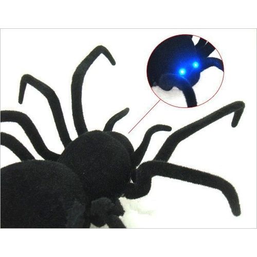 Télécommande Intelligente 4ch Rc Pour Araignée Noire, Jouet Effrayant, Cadeau Électronique Pour Animal De Compagnie, Simulation De La Brillance Des Yeux De Tarantula