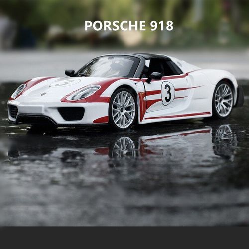 Modèle De Voiture Porsche 918, 1:24 Version Sur Piste, En Alliage Convertible, Simulation De Voiture, Décoration, Collection, Cadeau, Jouet