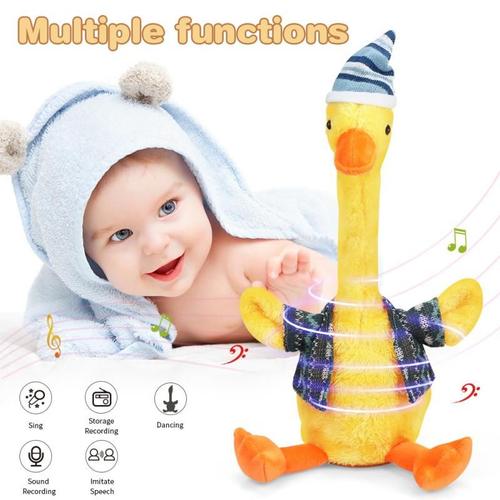 Peluche De Canard Dansant Pour Enfant, Jouet Électrique Doux Qui Peut Chanter Et Danser Avec La Voix Interactive