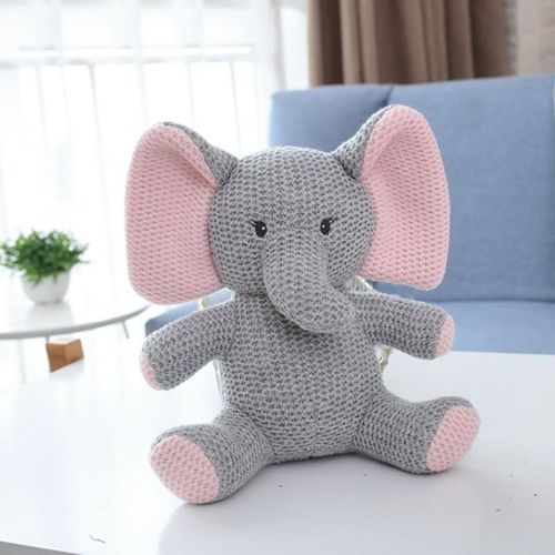 Éléphant Tricoté À La Main, Jouets En Laine Crocheté, Animal En Peluche, Jouet Apaisant Bébé, Poupée Endormie, Cadeaux, 1 Pièce, 2021