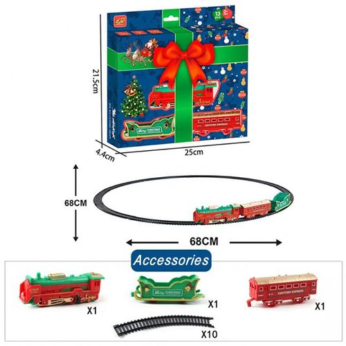 Jouet De Train Électrique De Noël, Voitures Sans Musique, Piste De Course, Père Noël, Arbre De Noël, Décoration, Modèle De Train
