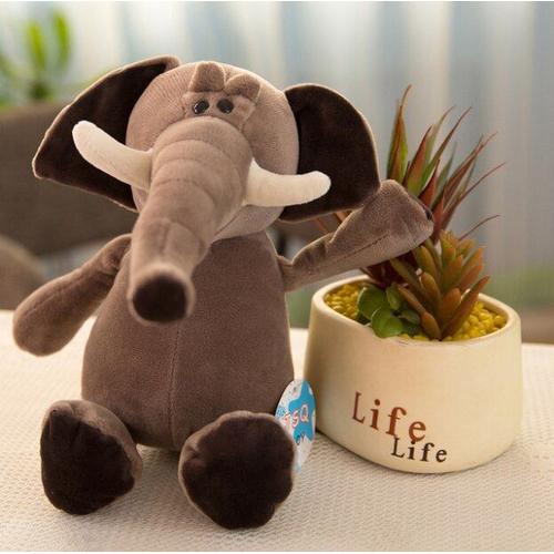 Animaux En Peluche Mignons Et Amusants De 25cm Pour Enfants, Jouets En Peluche Doux, Éléphant, Singe, Raton Laveur, Renard, Lion, Tigre