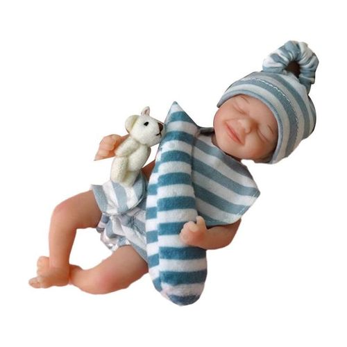 Mini Poupées De Bébé Réaliste De 6 Pouces, En Vinyle Et Silicone, Jouet Anti-Stress Pour Enfants, Cadeau Avec Ours Pour G N4i9