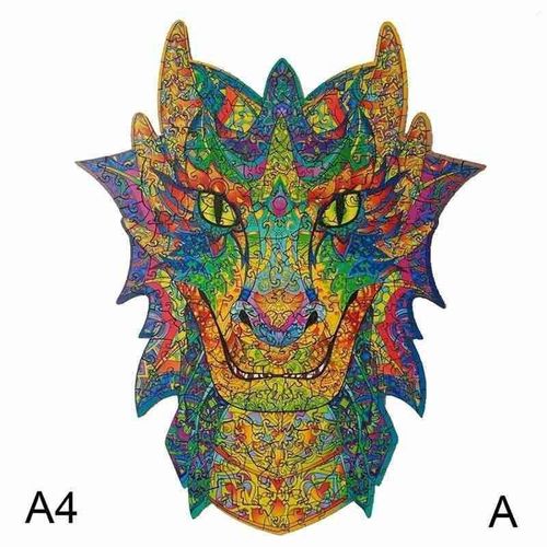 Puzzle Tête De Chat Caméléon De Mer En Bois, Puzzle Animal De Dessin Animé, Pour Adultes Et Enfants, Cadeaux Éducatifs D'interaction, M6s4
