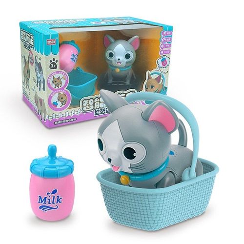 Animaux De Compagnie Intelligents, Dessin Animé Électronique Chien Intelligent Chat Cochon Jouets Robot Yeux Led Son Alimentation Intelligente Pour Enfants