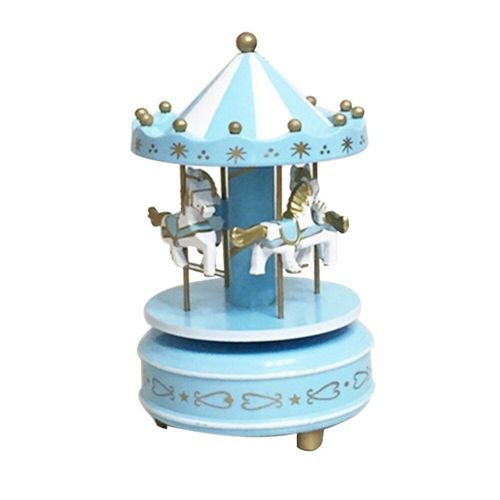 Boîte À Musique De Noël En Bois, Manège, Jouet, Jeu Pour Bébé, Décor De Maison, Cadeau D'anniversaire, Mariage, Cheval Carrousel, Tendance