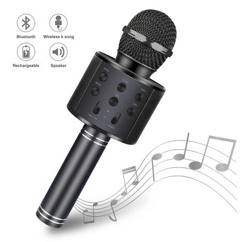Microphone à main sans fil Bluetooth, musique, chant, karaoké, micro, son  pour scène, jouet, haut-parleur, cadeau pour enfants