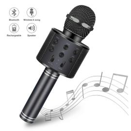 Micro Karaoké Sans fil Bluetooth avec Haut parleur 5W Autonomie 8H LinQ  argent