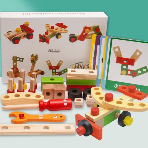 Ensemble De Construction Pour Garçons, Boîte À Outils, Jouets Éducatifs, Bricolage En Bois, Outils De Jeu Pour Enfants, Coordination ¿Il-Main, Cadeau Classique