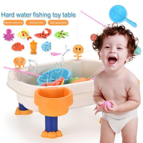 Plateau De Pêche Magnétique Pour Enfants, Ensemble De Jouets Pour Bébé, Poisson Carré, Cadeau Chaud Pour Enfants Garçon Fille, Table De Jeu D'eau De Sable