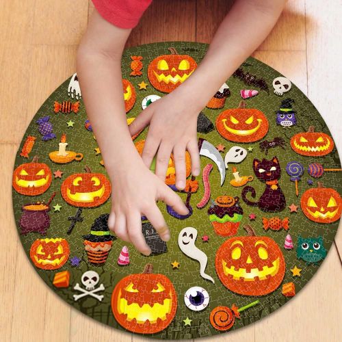 Puzzle Éducatif Rond Pour Enfants Et Adultes, Jouet De Haute Qualité, Thème D'Halloween, Cadeau De Noël, 1000 Pièces