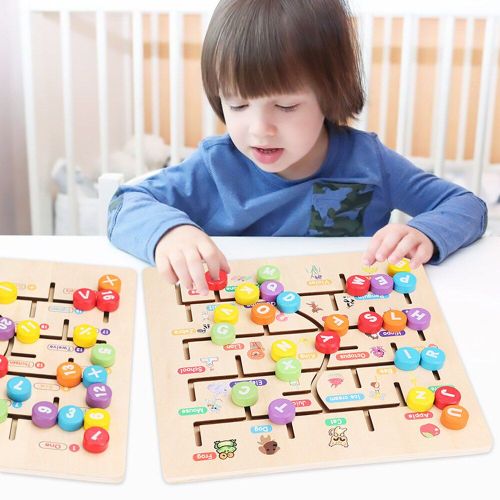 Puzzle En Bois Pour Enfants, Jeu De L'Alphabet Abc Pour Tout-Petits, Jouets D'Apprentissage, Activité D'Éducation Précoce Et Reconnaissance Des Couleurs