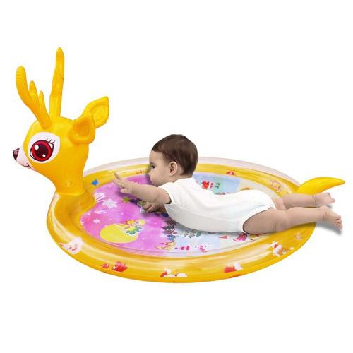 Tapis De Jeu D'eau Gonflable Pour Bébé, En Pvc, En Forme De Cerf, Jouet De Ventre Pour Les Nouveau-Nés, Apprentissage Et Éducation Des Tout-Petits De 3 Mois