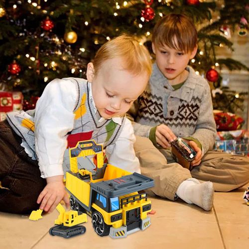 Ensemble De Jouets De Garage, Camion De Construction Déformable Avec Mini Pelle, Boîte De Rangement Bricolage, Jouets Puzzle D'Apprentissage Et D'Éducation Précoce Pour Enfants