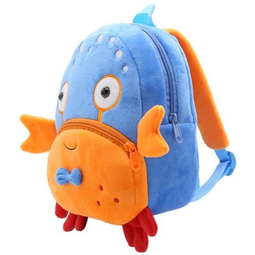 Sac À Dos Série Zoo 2-4 Ans, Mignon Dessin Animé Animal Crabe, En Peluche, Allège La Charge, Sac De Livre D'éducation Précoce De La Maternelle