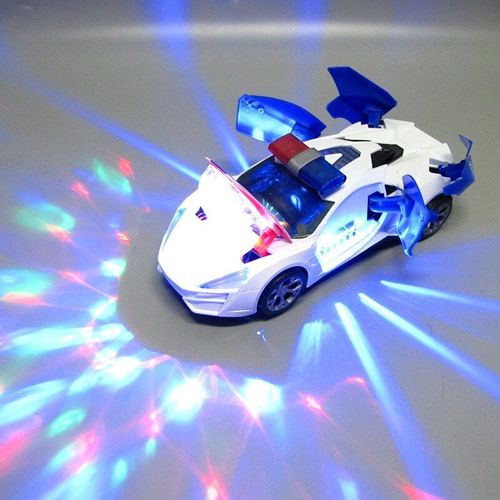 Jouet Musical Pour Enfants, Éclairage De Police, Déformation Rotative À 360 Degrés, Voiture Led