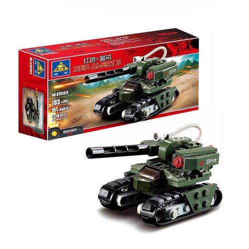 Blocs De Construction, 103 Pièces/Ensemble, Réservoir Marteau Rouge Alerte 3, Réservoir Militaire, Briques De Leader, Modèle Jouets Pour Enfants, Ensemble De Réservoir Cadeau