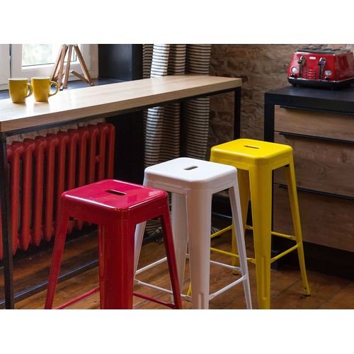 Lot De 2 Tabourets De Bar Cabrillo Métal Jaune