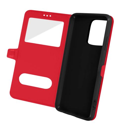 Housse Iphone 13 Pro Max Avec Double Fenêtre Support Vidéo Rouge