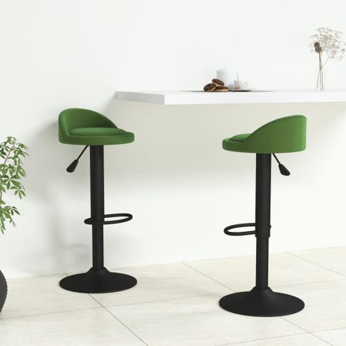 Vidaxl Tabourets De Bar Lot De 2 Vert Foncé Velours