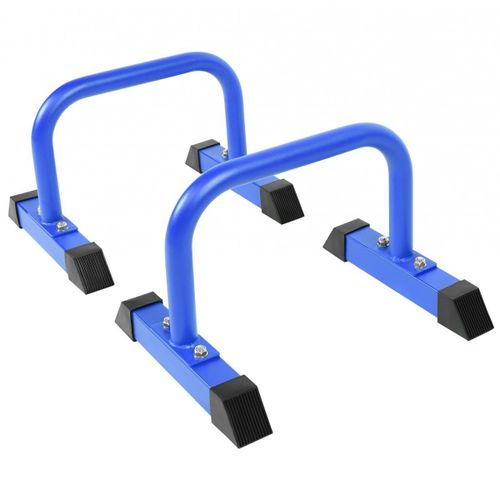 Barres Parallèles Gorilla Sports | 3 Hauteurs : 30 Cm - 73cm - 94 Cm | Noires/Bleues/Rouges - Couleur : Bleu - Hauteur : 30 Cm