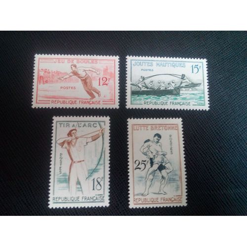 Timbre France Yt 1161 A 1164 Séries: Jeux Traditionnels 1958 ( 311205 )