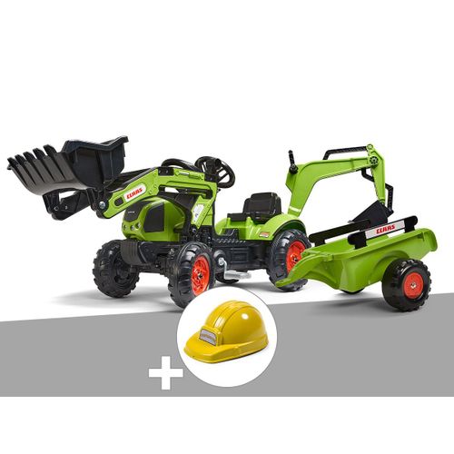 Tractopelle Enfant Claas Arion 410 2 À 5 Ans Falk + Casque