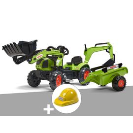 Tractopelle Enfant Claas Arion 410 2 À 5 Ans Falk + Casque