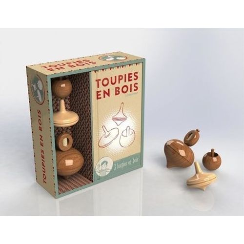 Coffret Toupies En Bois - Avec 2 Toupies En Bois