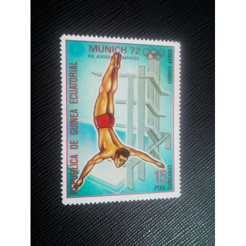 Timbre Guinee Equatorial Yt Pa 9 A Jeux Olympiques D'été 1972, Munich : Disciplines Sportives Plongeon 1972 ( 321205 )