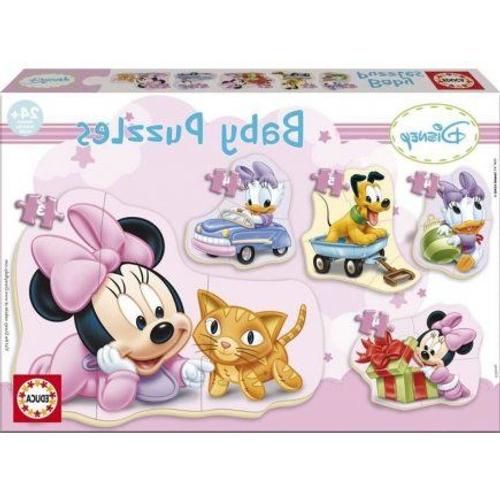 Coffret 5 Puzzles Enfant Progressif 3 - 4 -5 Pieces Minnie Daisy Chien Pluto - Personnage Disney