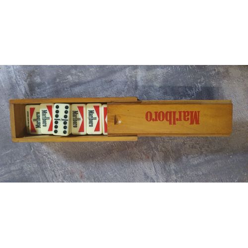 Jeu De Societe Dominos Marque Malboro - Coffret Bois
