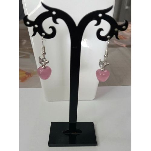 Boucles D'oreilles Pomme Opale Rose